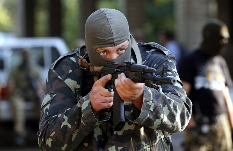 Ćwiczenia ukraińskich ochotników w Mariupolu