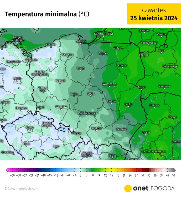 W nocy przymrozki pojawią się głównie na zachodzie