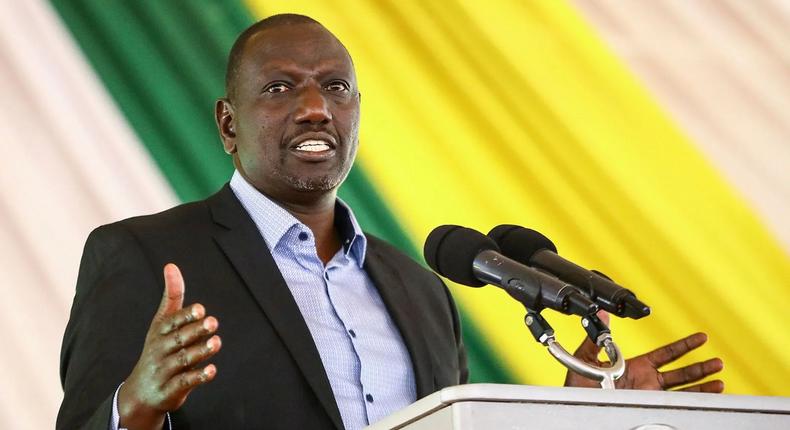 President William Ruto speaking during a past function