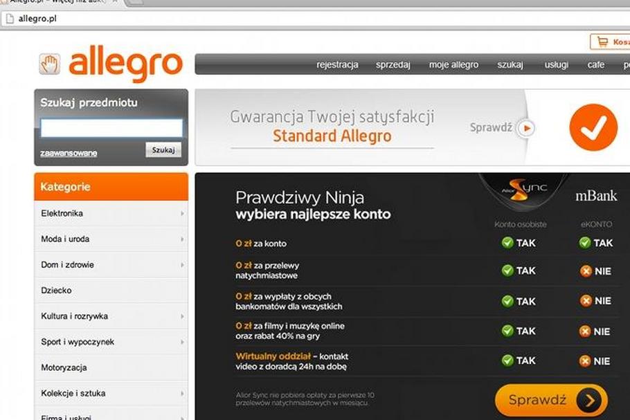 Allegro screen home page