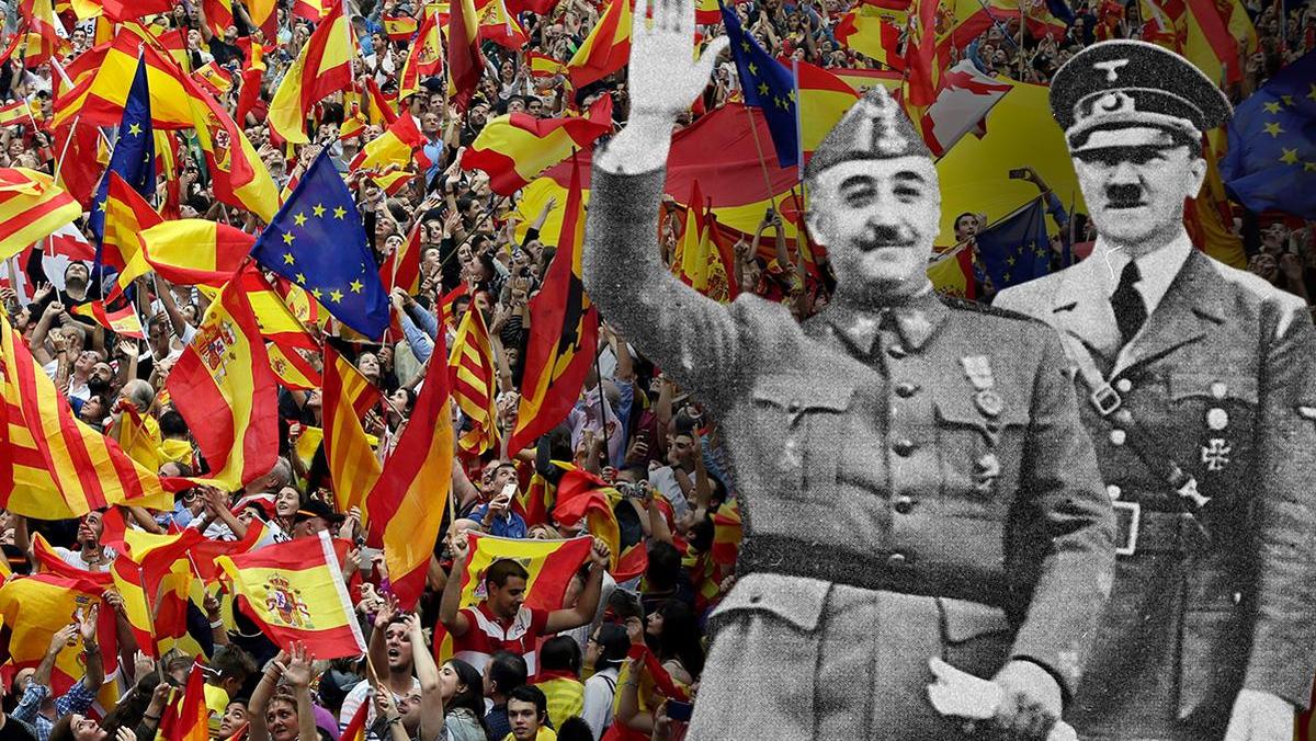 Katalonia Hiszpania polityka Estalada La Senyera Adolf Hitler Francisco Franco