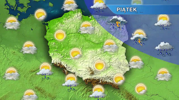 Piątek słoneczny, ale z deszczem i burzami. Wracają upały. PROGNOZA POGODY