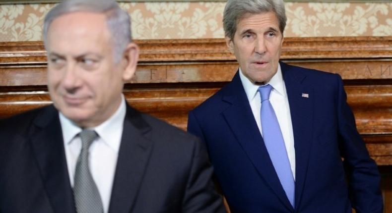 Israeli Prime Minister Benjamin Netanyahu (left) and John Kerry secretly met Arab leaders in 2016 to discuss a comprehensive peace plan, according to a report in the Haaretz