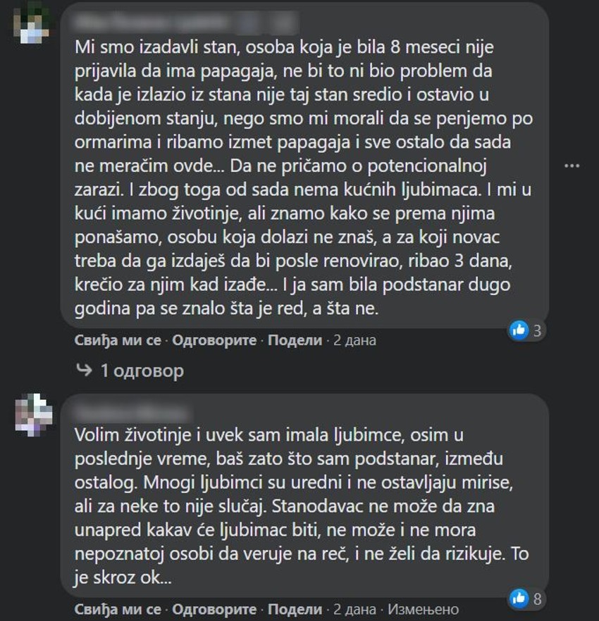 komenti, stanodavci