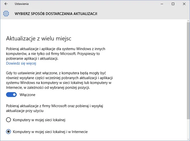 Komputery z Windows 10 są częścią sieci p2p