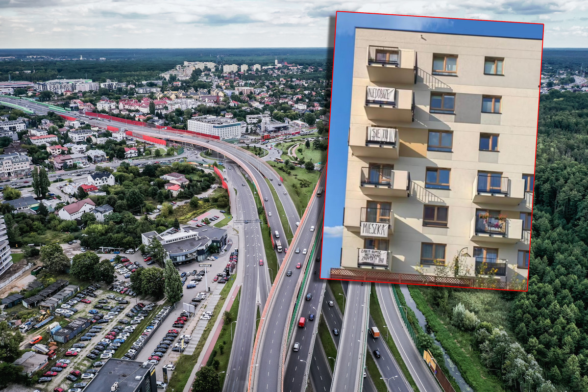 "Niedobrze się tu mieszka". Banerami uderzają w dewelopera i dzielnicę