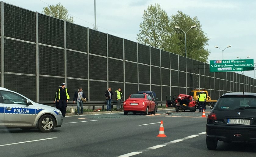 Wypadek spowodował gigantyczny korek