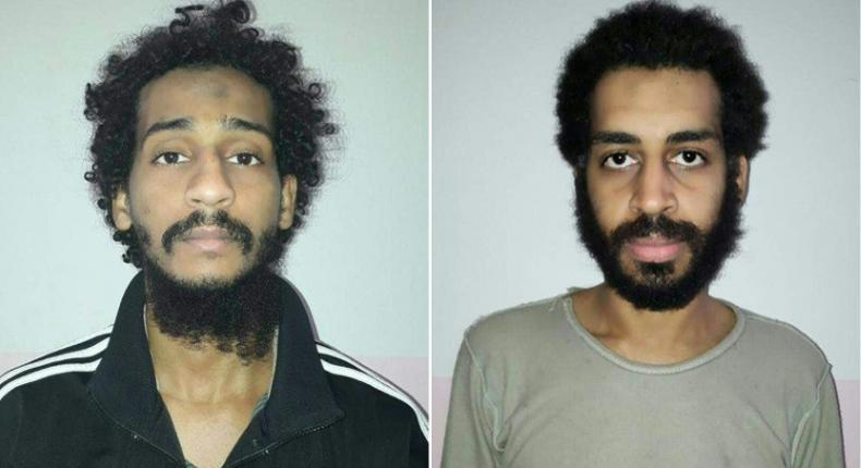 Captured British Islamic State (IS) fighters El Shafee el-Sheikh (L) and Alexanda Kotey (R), two members of the so-called Beatles kidnapping and torture cell