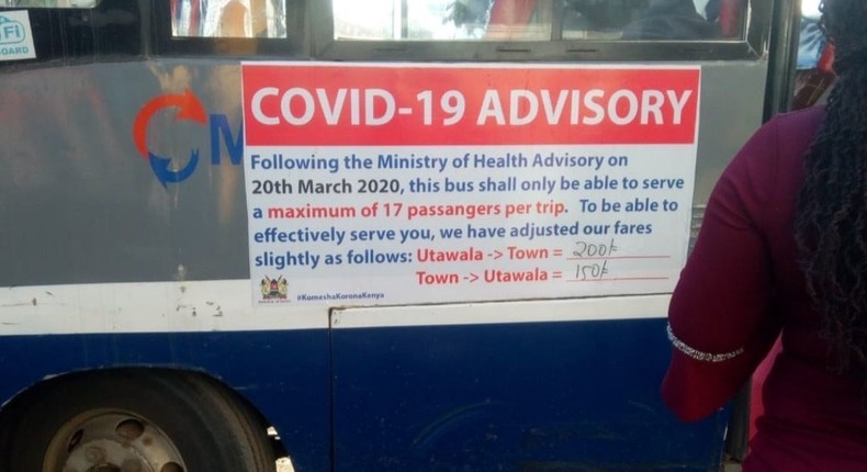 Overcharging, overloading - crisis in Nairobi as Matatus effect social distancing rules against Coronavirus pandemic