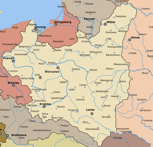 Ogólna długość granic Polski wynosiła 5 529 km, w tym 240 km granicy morskiej. Najdłuższą granicę II Rzeczpospolita miała z Niemcami – 1 912 km, następnie z ZSRS – 1 412 km, z Czechosłowacją – 984 km, z Litwą – 507 km, z Rumunią – 349 km, z Wolnym Miastem Gdańskiem – 121 km i z Łotwą – 109 km.