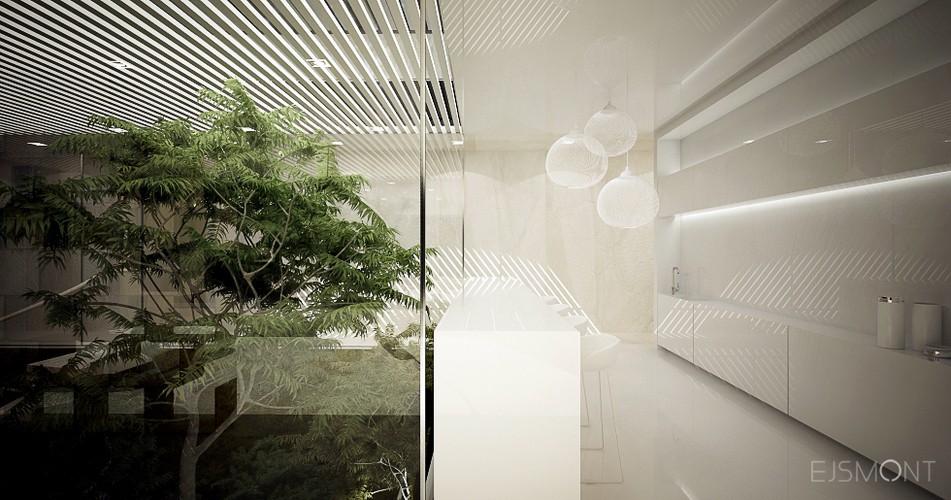 Betonowy dom z wewnętrznym patio - projekt Ejsmont