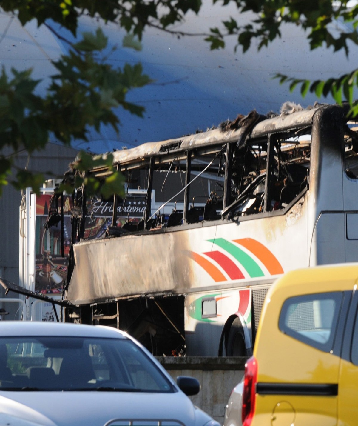 Autobus z izraelskimi turystami po zamachu
