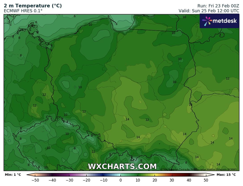 Na południowym wschodzie będzie nawet 14-15 st. C