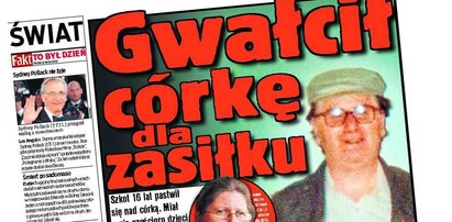 Ojciec gwałcił córkę dla zasiłku