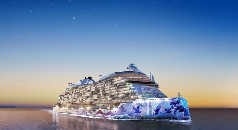 Norwegian Cruise Line said its 21st cruise ship, Norwegian Luna, shown in a rendering, will debut in 2026.Norwegian Cruise Line