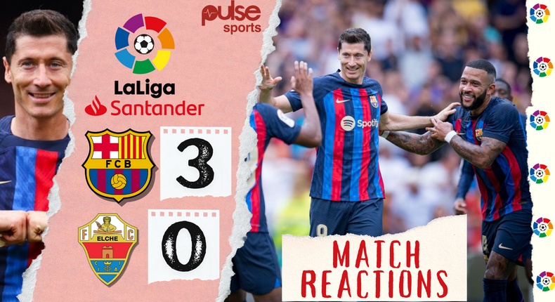 Social media reactions as Barcelona thrash Elche 3-0 in La Liga