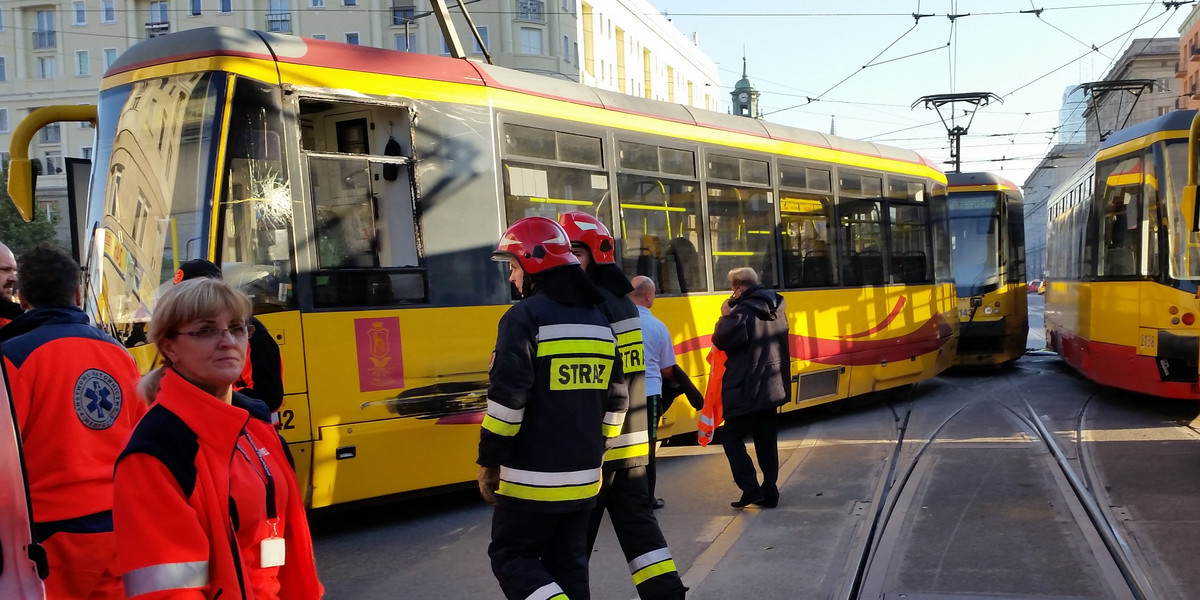 Zderzenie tramwajów w Warszawie. Ranni ludzie!