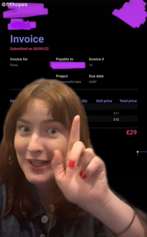 Fiona zostala v šoku, keď jej nápadník poslal faktúru za rande. 