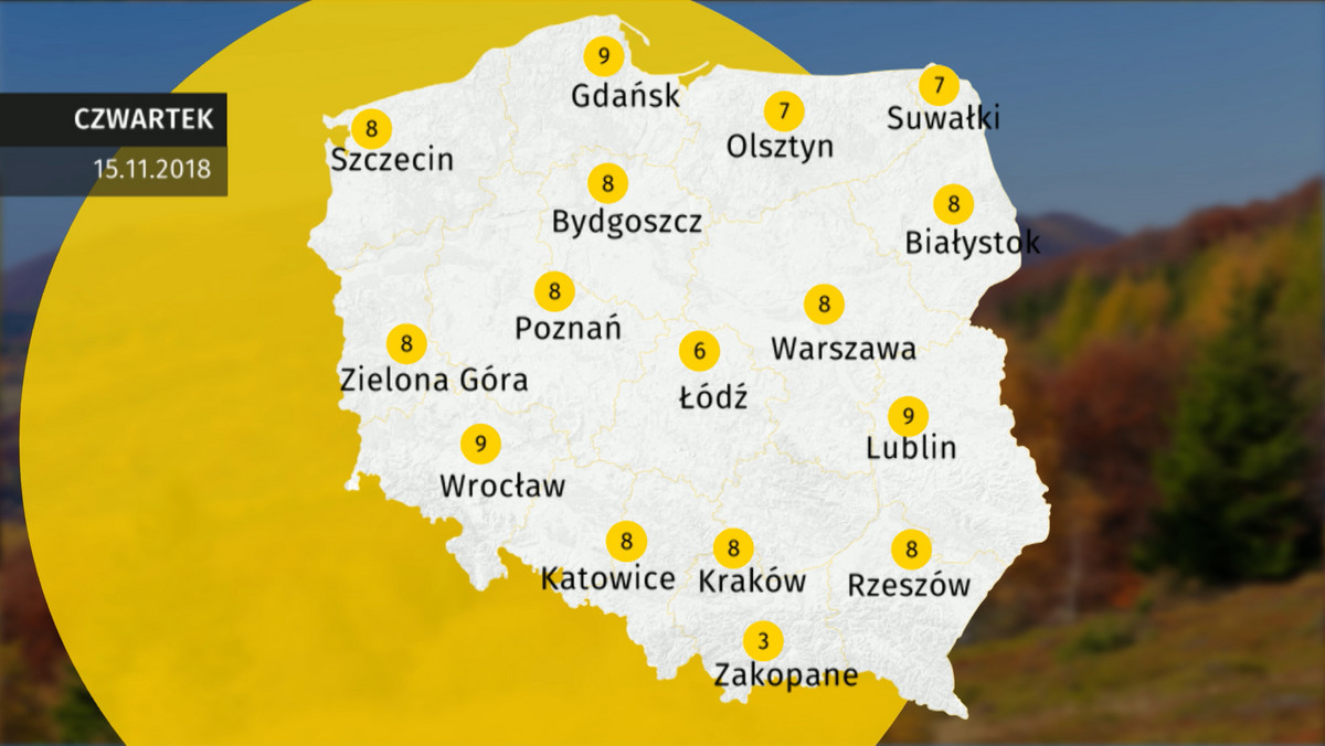 Pogoda na 15.11. Prognoza dla Polski