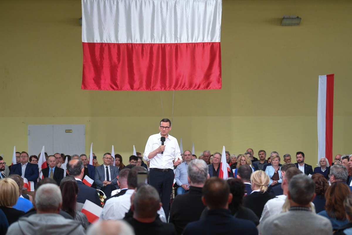 Turowo (woj. zachodniopomorskie), 16.07.2022. Premier Mateusz Morawiecki