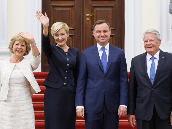 Daniela Schadt, Agata Kornhauser-Duda, Andrzej Duda i Joachim Gauck