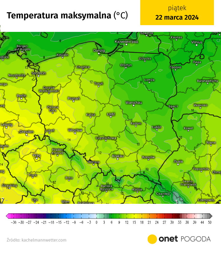 Mimo niezbyt dobrej pogody, temperatura będzie dość wysoka, jak na marzec