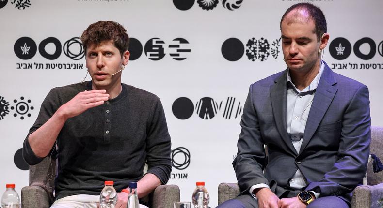 Sam Altman (left) and Ilya Sutskever (right) may have had differences on how to balance AI innovation with regulation.JACK GUEZ