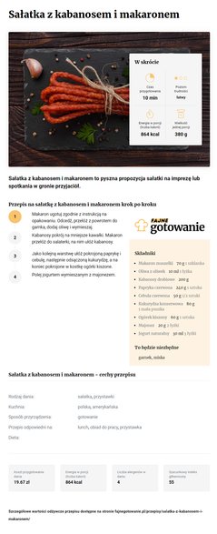 Sałatka z kabanosem i makaronem