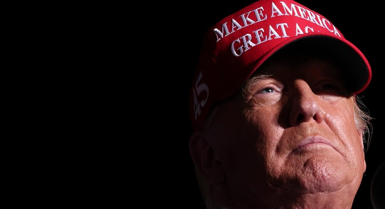 Former President Donald Trump speaks during a rally in Latrobe, Pennsylvania, on November 5, 2022.Win McNamee/Getty Images