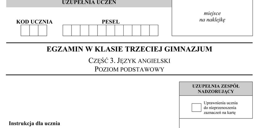 Egzamin gimnazjalny 2017: Angielski. Odpowiedzi i arkusze