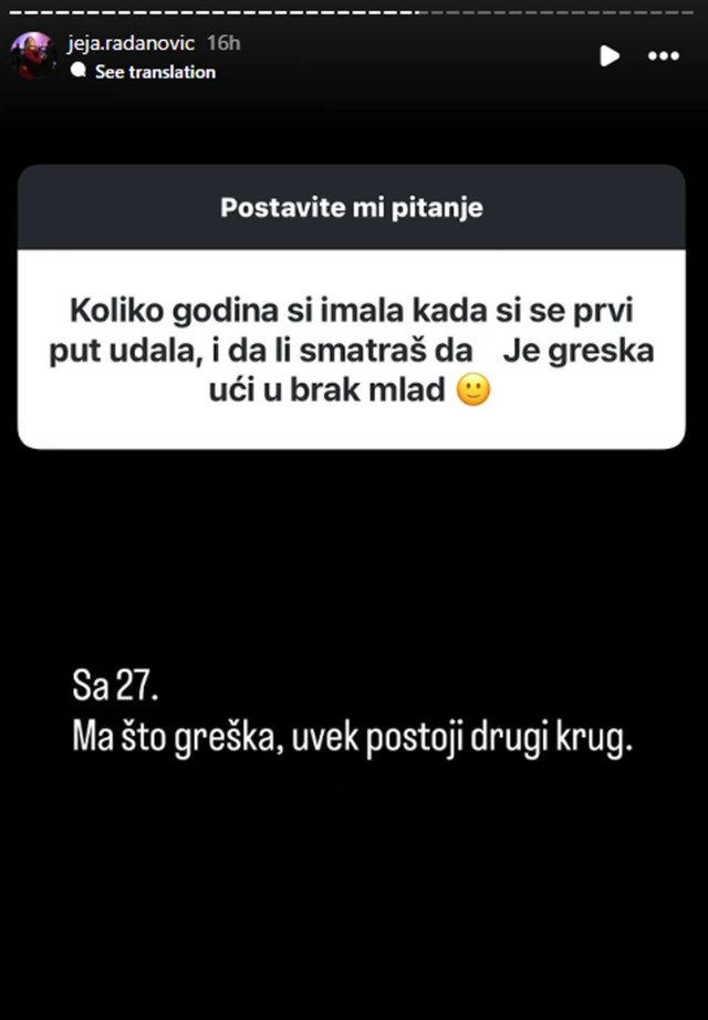 Objava Jelene Radanović