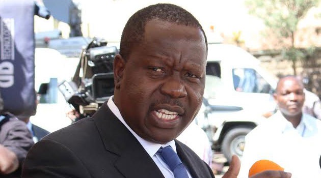 Interior CS Fred Matiangâi adressing the public 