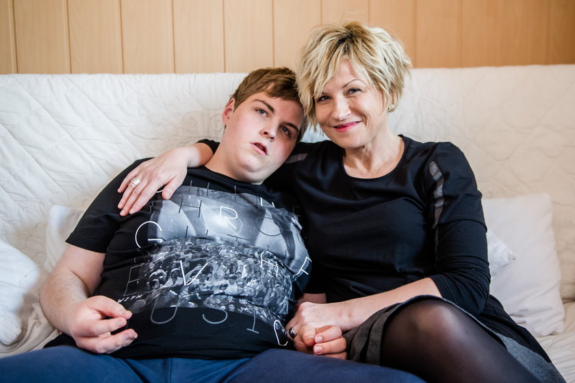 Beata Kozak (48 l.) wraz synem, Bartkiem (18 l.)