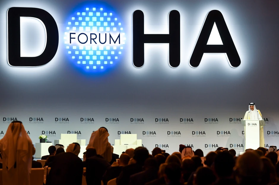 Katarski šeik Tamim bin Hamad al-Tani na otvaranju Doha foruma