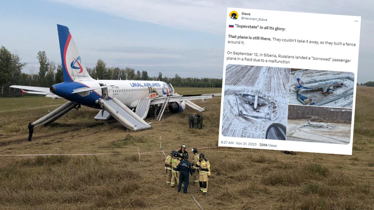 Rosyjski samolot "uwięziony" w szczerym polu. Wznowiono śledztwo
