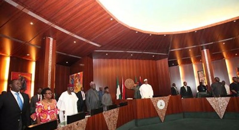 President Muhammadu Buhari presides over FEC meeting on April 20, 2016