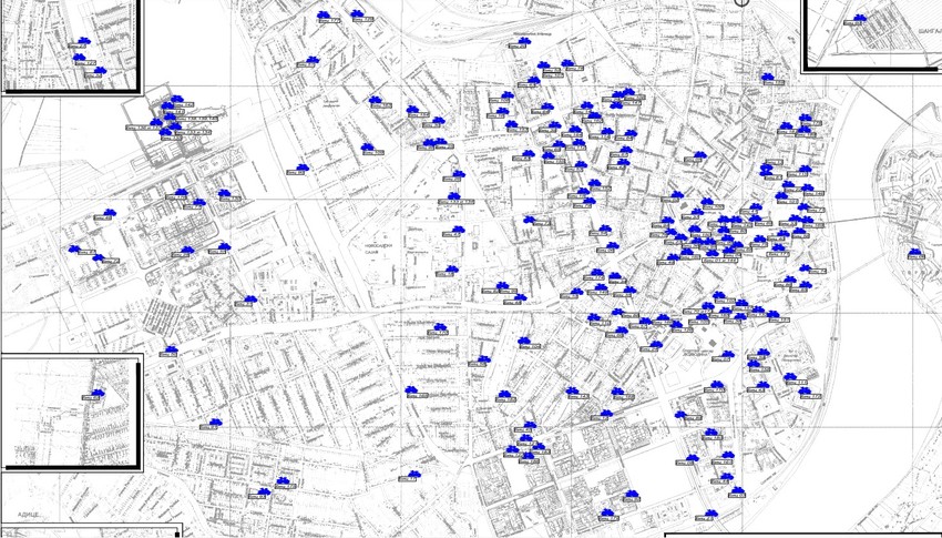 mapa parkirališta za bicikle Parking servisa