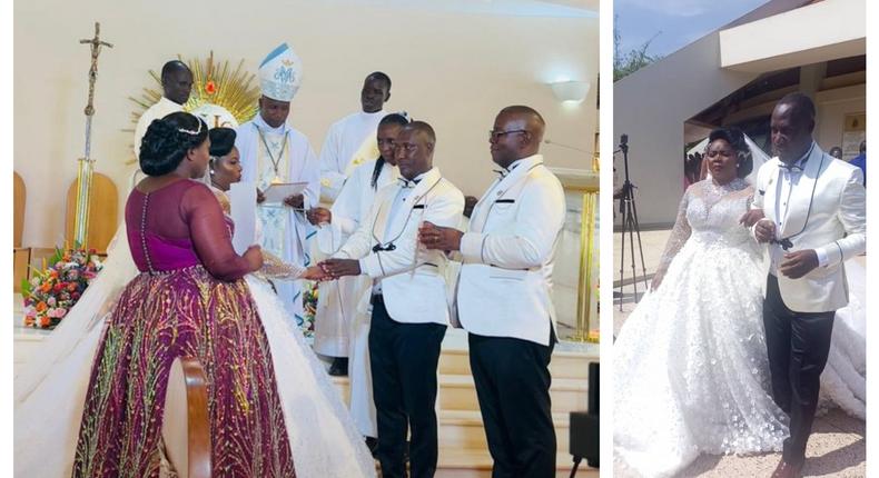 Jackie Amongin tied the knot with her husband Achelles Lubega on Saturday