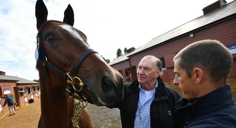 Nick Columb of the Hong Kong Jockey Club pictured with his sale catalogue at the Tattersalls Bloodstock Auction in Newmarket