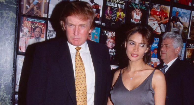 Kara Young and Donald Trump attend the New York Magazine 30th anniversary party April 2,1998 in New York City.