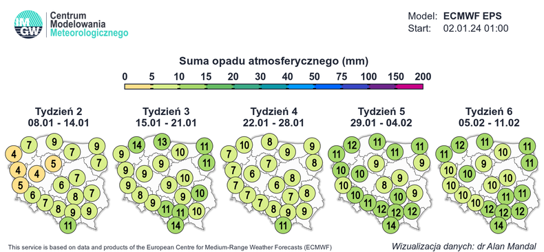 W wielu miejscach pojawią się też opady, zazwyczaj śniegu