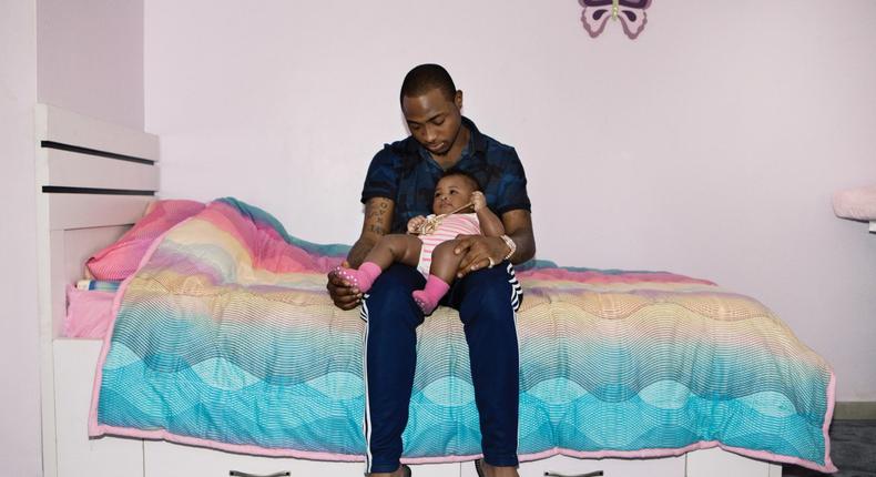 Davido and daughter for The Fader magazine