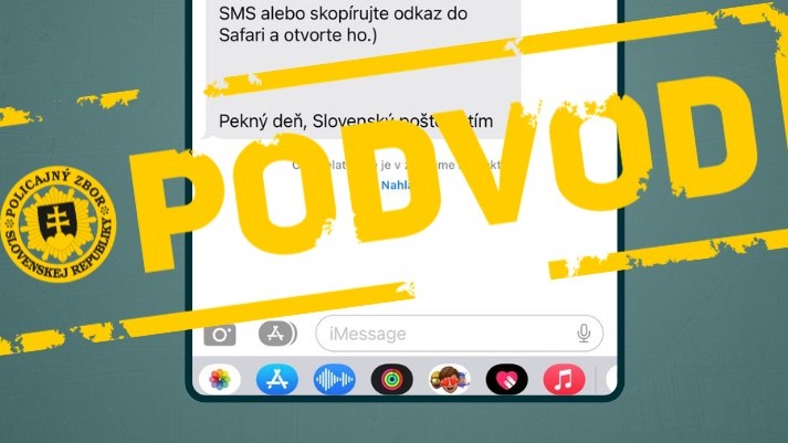 Polícia varuje pred podvodnými SMS v mene Slovenskej pošty.