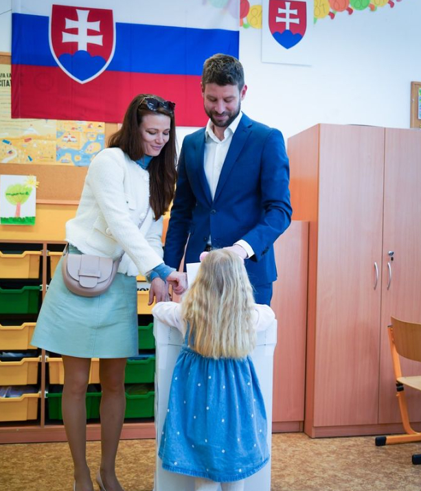 Michal Šimečka na voľbách.