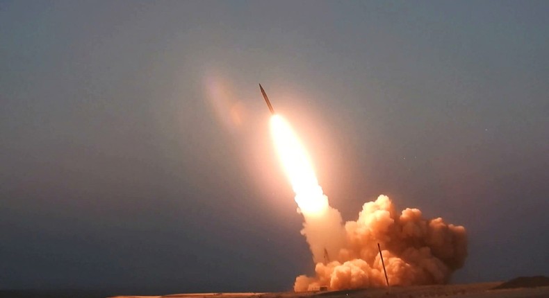 Russia has received a shipment of Iranian missiles, like the one seen here. The US assesses that these will likely be used against Ukraine.WANA (West Asia News Agency) via REUTERS