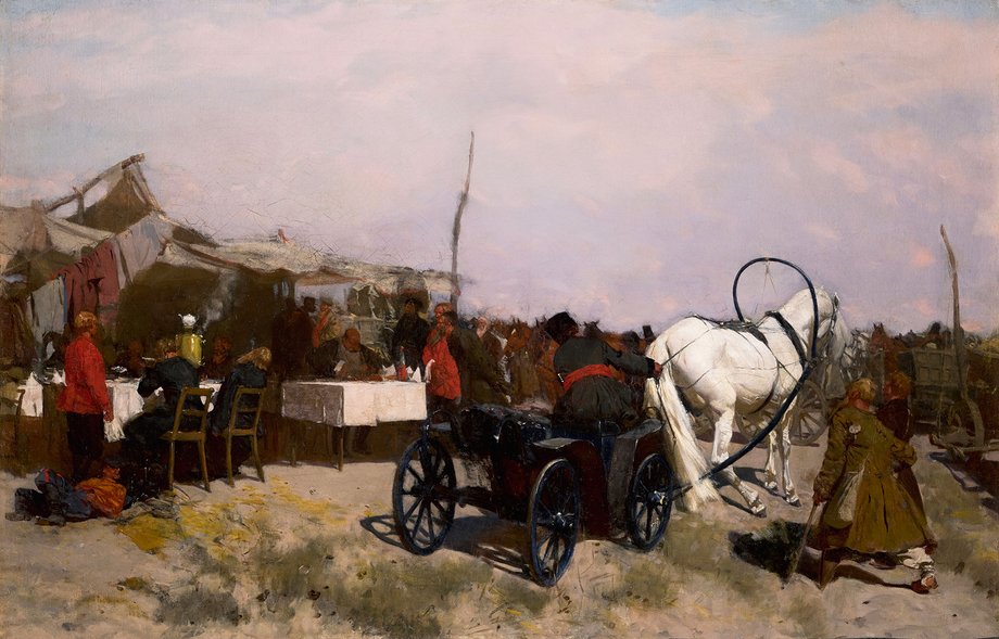 Józef Chełmoński, "Targ wiejski", 1882