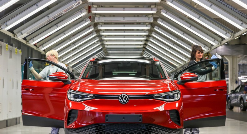 The Volkswagen ID.4 is built at a plant in Germany.