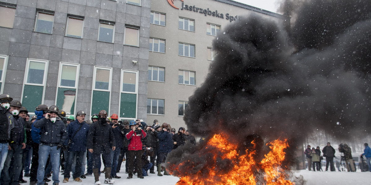 jastrzębie zdrój demonstracja górnicy 