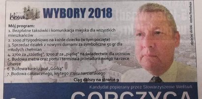 Szalony program wyborczy przedsiębiorcy z Chełma. Co on naobiecywał?!