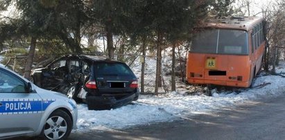 Zderzenie ze szkolnym autobusem w Jarosławiu